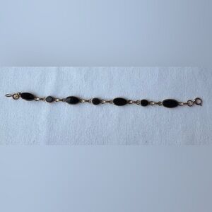 Vintage Signed WINARD 12K Gold Filled Black Onyx Bracelet 6.65g